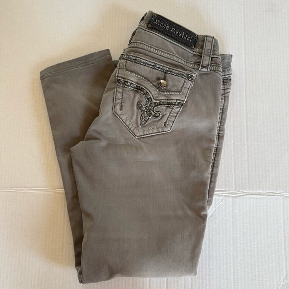 Rock Revival Gray Easy Skinny Jeans Size 27 - Picture 6 of 14
